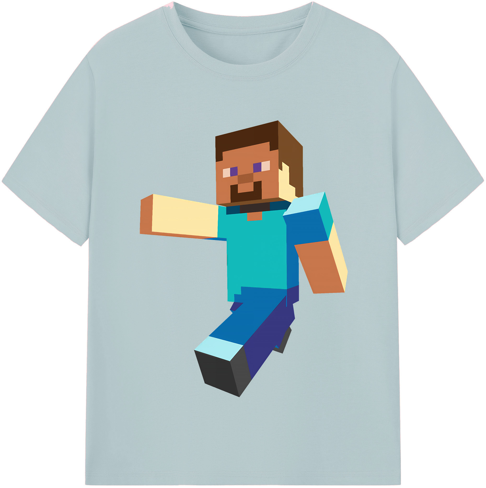 （画像用） マインクラフト ブロックの世界 Minecraft MC Block world 綿100％半袖Tシャツ（フロントプリント）
